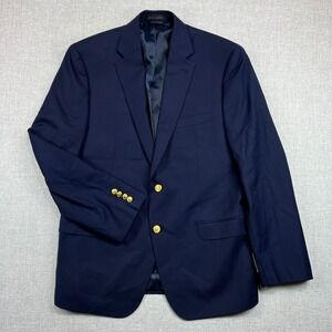 Lauren Ralph Lauren Lockhart Blazer Gold Buttons Men 40R Navy Prep NEW Coolmax